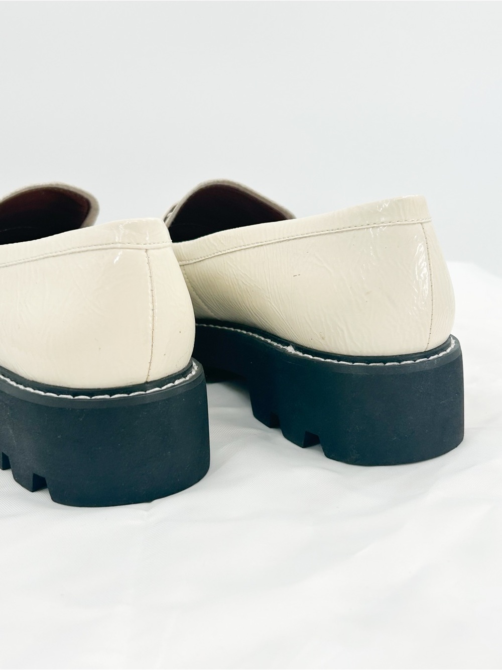 Franco Sarto Balin Chunky Loafers Cream Putty White 8 - Picture 4 of 10